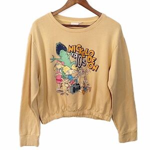 Nickelodeon 90’s Cartoons Crewneck With Elastic Waist Size XL Juniors